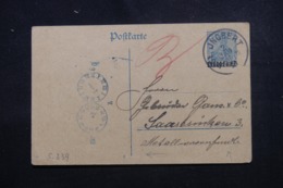 SARRE - Entier Postal ( Type Germania Surchargé ) De Jngbert En 1921, Voir Cachet Avec Heure - L 43910 - Postal Stationery