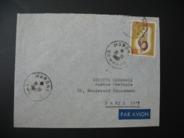 Lettre Thème Coquillage  Comores Moroni  1962   Pour La Sté Générale En France Bd Haussmann Paris - Briefe U. Dokumente