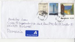 NEWSPAPER, LIGHTHOUSE, PAINTING, STAMPS ON COVER, 2019, DENMARK - Brieven En Documenten