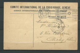 FRANCE: 1915, CP En Franchise Du 15-11-1915 Du CICR De Genève Pour Les Prisonnier De Guerre, TB - Red Cross