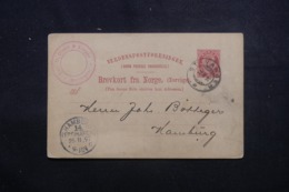 NORVÈGE - Entier Postal De Stavanger Pour Hamburg En 1897 - L 43918 - Ganzsachen