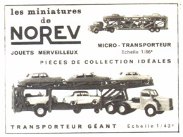 PUB  " MICRO-TRANSPORTEUR  " " NOREV "  1963 ( 1 A ) - Andere