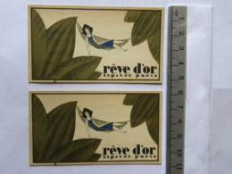 2 Cartes Parfumées - Rêve D'Or - L.T. Piver Paris - Offert Par A L'Orchidée  Peyroux Ramond, 25 Rue Jeanne D'Arc ORLEANS - Non Classés