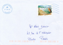 France - Flore Des Régions / Aquitaine YT A309 Obl. NEOPOST Ondulations Et Dateur Rond Bleu Sur Lettre - Lettres & Documents