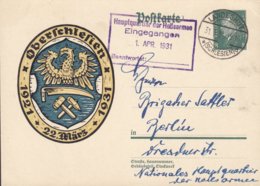 Poland Vorläufer Deutsches Reich Postal Stationery Ganzsache LANDESHUT Schlesien 1931 Hauptquartier HEILSARMEE, BERLIN - Cartoline