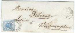 Brief - Mi 6 - Grevenmacher 31 Août 1863 über Luxemburg Nach Weiswampach (geprüft F.S.P.L.) - 1859-1880 Wappen & Heraldik
