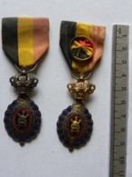 Belgique - Médaille Du Travail - Une Médaille Or Et Une Médaille Argent - Profesionales / De Sociedad