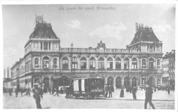 Bruxelles - Gare Du Nord (tram Animation, Reproduction Sur Papier Gevaert) - Chemins De Fer, Gares