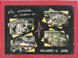 CPSM  Grand Format   - En Avion Au Dessus De...   Villaines La Juhel  -  (Mayenne ) - Multivue , Multives - Villaines La Juhel