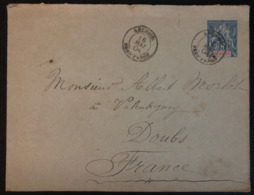 France Colonies Réunion Entier Lettre à 15c Bleu Obl De Bras Panon Pour La France à Valentigney (Doubs) RR - Cartas & Documentos