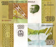ANGOLA 100 Kwanzas, 2012 (2018), Binga Falls, P153 UNC, New Signature - Angola