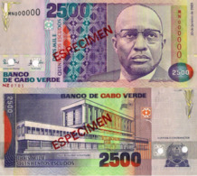 CAPE VERDE 2500 (SPECIMEN) Escudos From 1989, P61s, UNC - Ficción & Especímenes