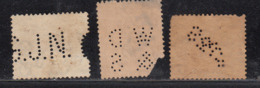 3 Diff Perfins / Perfin, KGV Series, Great Britain Used, - Perfins