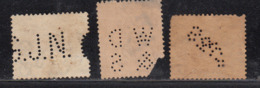 3 Diff Perfins / Perfin, KGV Series, Great Britain Used, - Perforiert/Gezähnt