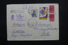 U.R.S.S. - Enveloppe En Recommandé De Tallin Pour La Suède En 1957, Affranchissement Plaisant - L 43979 - Cartas & Documentos