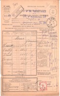 SENS Yonne Bordereau Valeur Recouvrée 1485 Taxe à Percevoir Yv 58 60 C Rouge Formule Entière Ob 1930 Type 1904 - 1859-1959 Brieven & Documenten