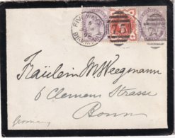 GRANDE-BRETAGNE 1892 LETTRE DE BIRMINGHAM POUR BONN - Storia Postale
