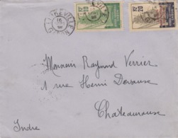 LETTRE GABON. 16 SEPT 25. LIBREVILLE POUR CHATEAUROUX. 30c N° 95 ET 83 - Cartas & Documentos