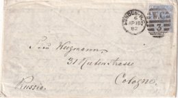 GRANDE-BRETAGNE 1882 LETTRE DE LONDON POUR COLOGNE - Cartas & Documentos