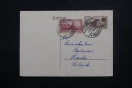 SARRE - Entier Postal + Complément De Altenkessel Pour Les Pays Bas En 1927 - L 44012 - Postwaardestukken