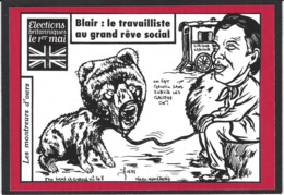 CPM Angleterre Tony Blair Satirique Caricature Jihel Tirage Limité Numéroté Signé En 150 Ex. Ours Cirque - Autres & Non Classés