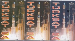 Turkey, N-144, 144a And 144b, Turksat 2A - Launch 11.01.2001, 2 Scans.  All 3 Manufacturers - Turquie