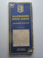 1960 CARTE MICHELIN N°987 ALLEMAGNE - BENELUX - AUTRICHE (abîmée) - Cartes Routières