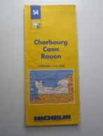 1987 CARTE MICHELIN N°54 CHERBOURG CAEN ROUEN - Cartes Routières