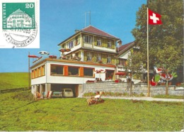 Schwende - Gasthaus Pension Frohe Aussicht  (Bahnstempel)          1971 - Schwende