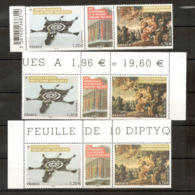 Delcampe - VARIETES  DYPTIQUE X 3 TAPISSERIE D'AUBUSSON **  NUANCES DES COULEURS - TRES VISIBLE AUX SCANNS - RRR !!! - Unused Stamps