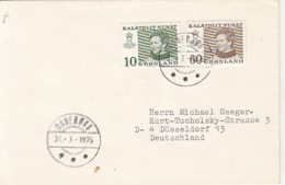 DANEBORG INK STAMP, QUEEN MARGRETHE II STAMPS ON COVER, 1975, GREENLAND - Cartas & Documentos