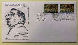 9022 - L'Art Aux Nations Unies Fdc Candido Portinari 06.05.1974 - Brieven En Documenten