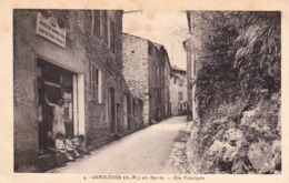 CPA GRÉOLIÈRES (06) - La Grande Rue Et La Fontaine (avec Personnages) - - Autres & Non Classés