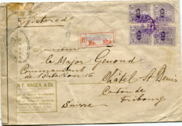 JAPON LETTRE RECOMMANDEE CENSUREE DEPART YOKOHAMA 24-9-17 JAPAN POUR LA SUISSE - Lettres & Documents