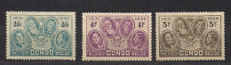 Belgisch Congo Belge 1935 OBCn° 189-191 (*) MLH Cote 16,50 Euro - Unused Stamps