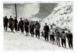 Carte Photo Zermatt - Skieurs -Ski -  Photo-Optik A. Perren-Barberini - 2 Scans - VS Valais