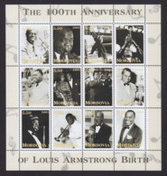 MOLDOVA 2001 , LOUIS ARMSTRONG , MINIBLOCK - Unused Stamps