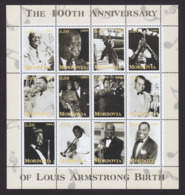 MOLDOVA 2001 , LOUIS ARMSTRONG , MINIBLOCK - Ungebraucht