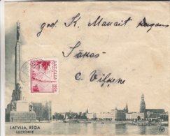 Lettonie - Lettre Illustrée De 1939 ° - Oblit Astere - Exp Vers Smiltene - Lettonie