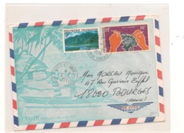 POLYNÉSIE FRANÇAISE ANNÉE 1974 ENVELOPPE De PAPEETE Pour BOURGES (CHER) - Storia Postale