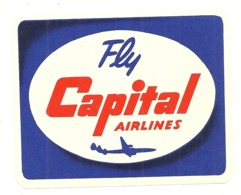 FLY CAPITAL AIRLINES ETIQUETTE AVION AVIATION COMPAGNIE AERIENNE PUBLICITE - Baggage Labels & Tags