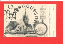 80 BEAUQUESNE Cpa Fantaisie Ancienne Eglise Et Ruines Du Chateau        Edit Tellier - Beauquesne