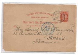 Norvège Norge Entier Moss 1892 Lettre Cover Ganzsache Stationary - Storia Postale