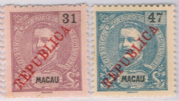 Macau, 1913, # 195/6, MNG - Nuovi