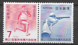 Japon   N° 852  Et 853 Se Tenant   Tir Et Athlétisme Neufs  * *  = MNH  VF  - Schieten (Wapens)