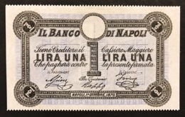 Banco Di Napoli Fede Di Credito 1 Lira 01 10 1870 Sup Lotto.1942 - Otros & Sin Clasificación