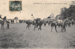 60-CHANTILLY- LES COURSES , CHEVAUX AVANT LA SORTIE - Chantilly