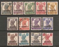 BAHRAIN 1942 - 1945 SET SG 38/50 FINE USED Cat £130 - Bahrain (...-1965)