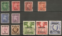 BAHRAIN 1948 - 1949 SET SG 51/60a FINE USED Cat £95 - Bahrain (...-1965)