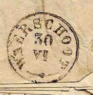 WAERSCHOOT 30 IV (type 18), Brief Met Inhoud, Afst. GAND 29/09/1848 + PP In Kader, Port 2 (verso) - 1830-1849 (Independent Belgium)